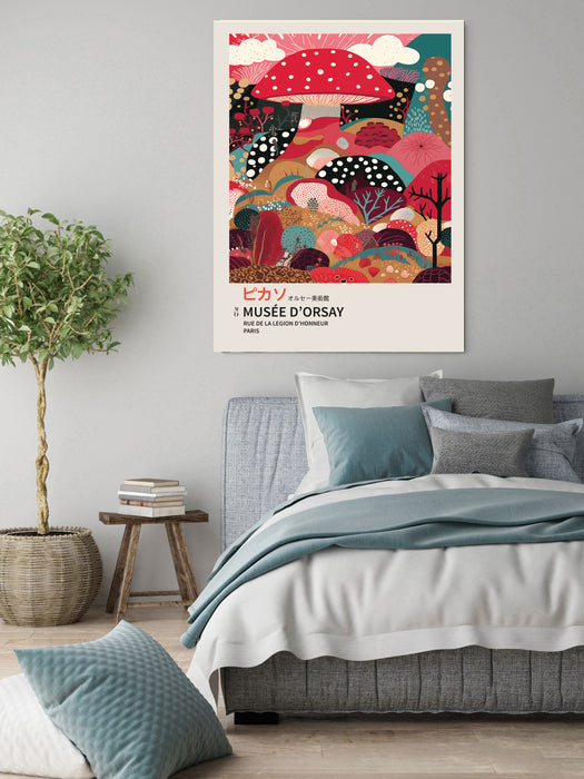 Japanese Yayoi Kusuma Inspired Mushroom Art Print