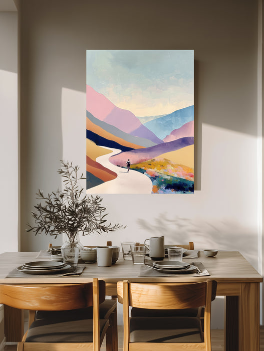 Runner Landscape Mountain Art Print