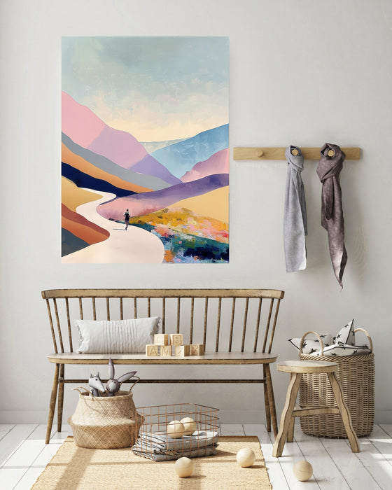 Runner Landscape Mountain Art Print