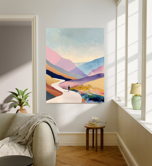 Runner Landscape Mountain Art Print