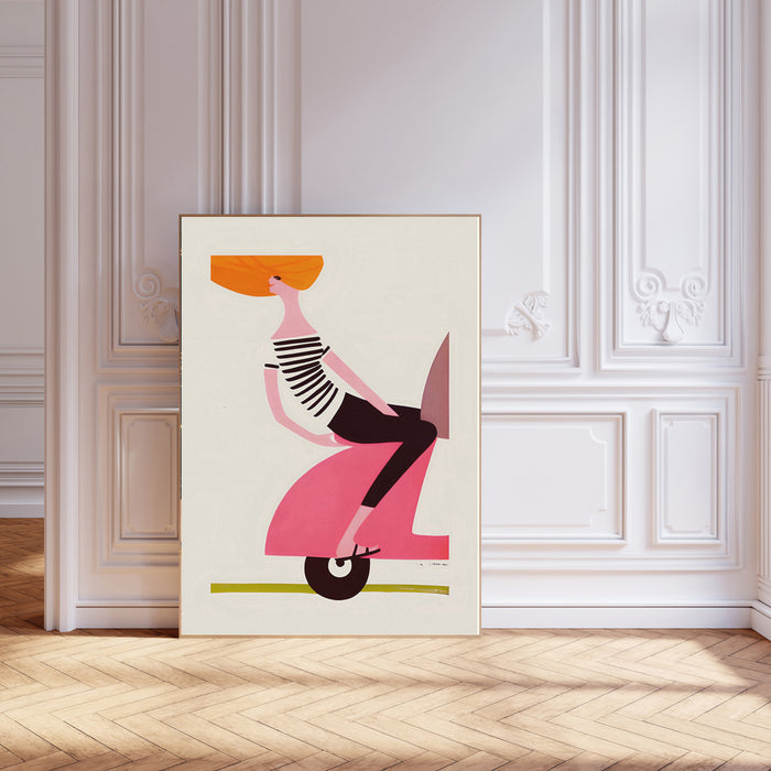 Mid Century Advertisement Vespa Art Print