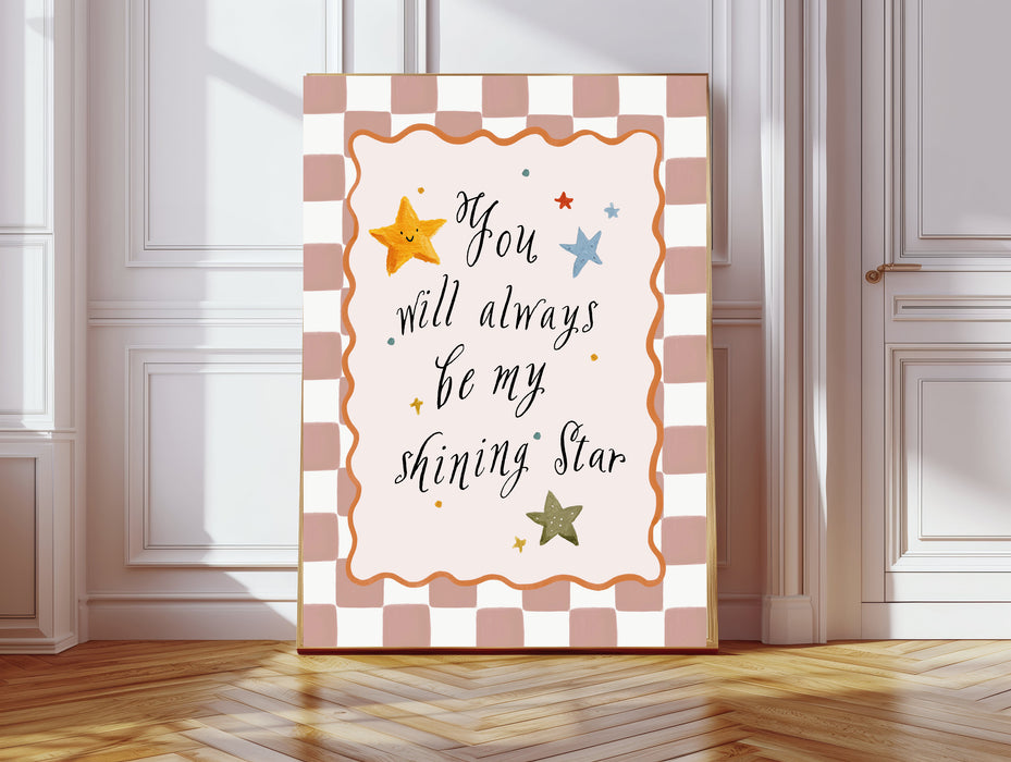 Shinning Star Love Quote Nursery Art Print