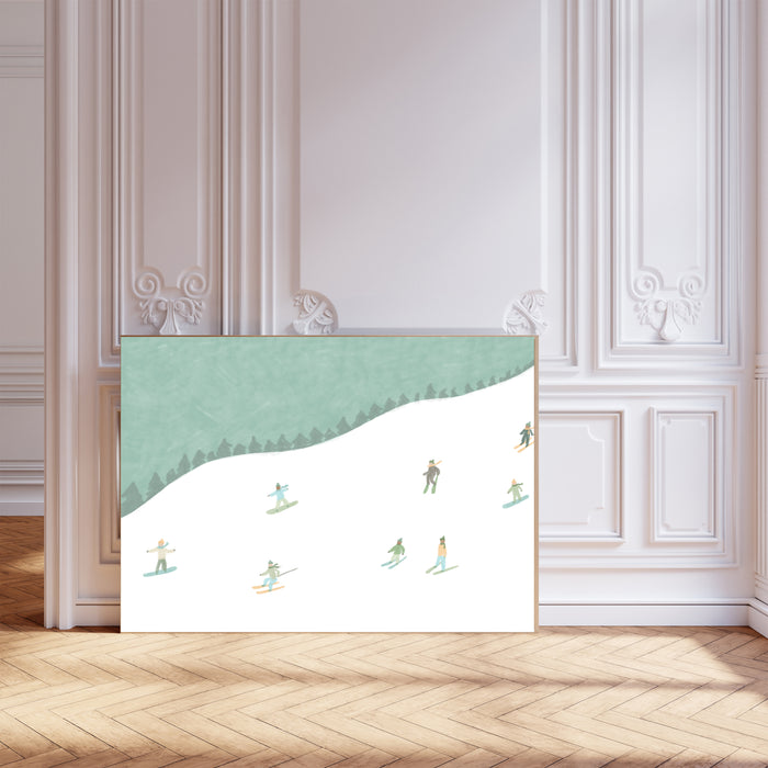 Skiing Landscape Art Print