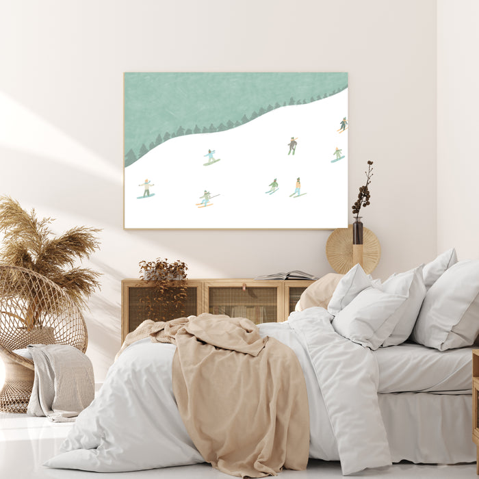 Skiing Landscape Art Print