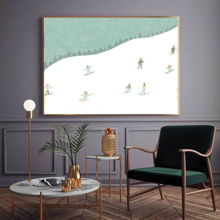 Skiing Landscape Art Print