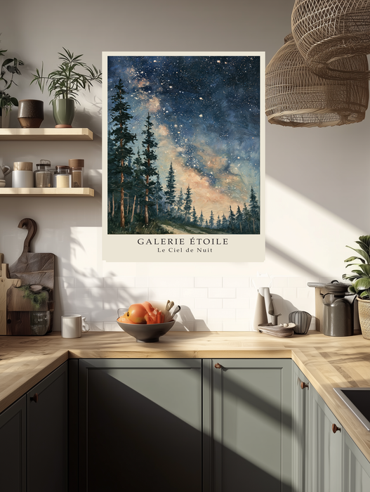 French gallery style starry night print, gift for stargazers by Stanley Street Studio
