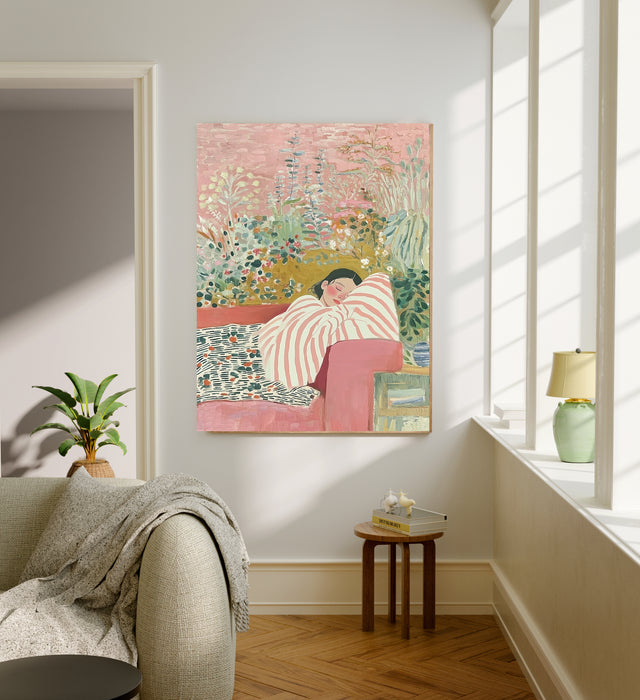 Sleeping Female Botanical Painting Art Print