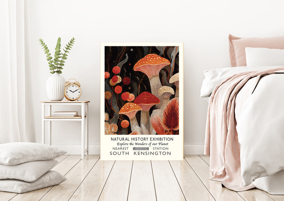 Natural History Exhibition Mushroom Art Print