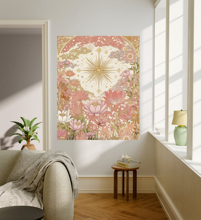 Star and Moon Celestial Landscape Art Prints Set Of Two