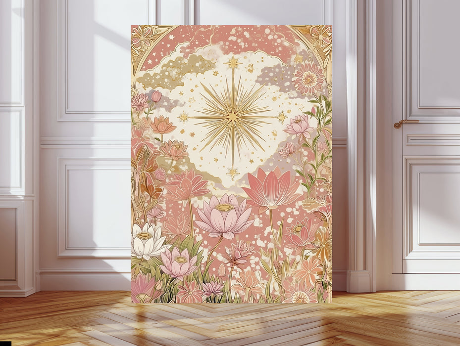 Star Flowers Tarot Celestial Art Print