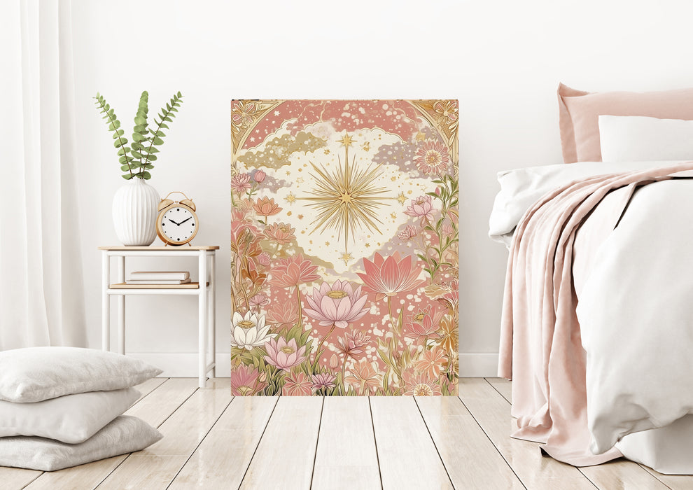 Star Flowers Tarot Celestial Art Print