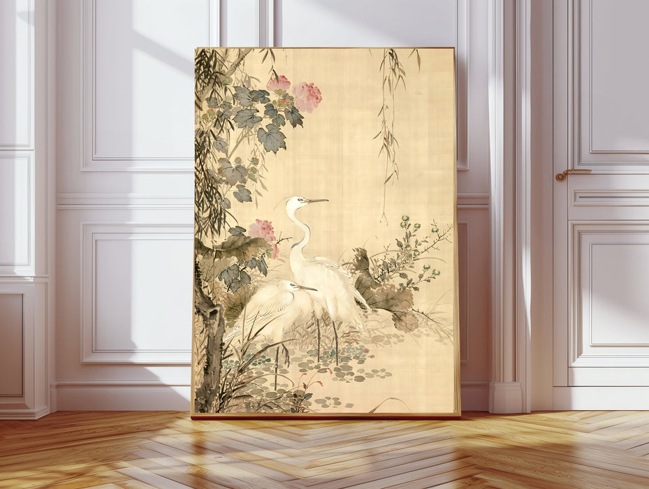 Japanese Antique Botanical Prints Set Of Two
