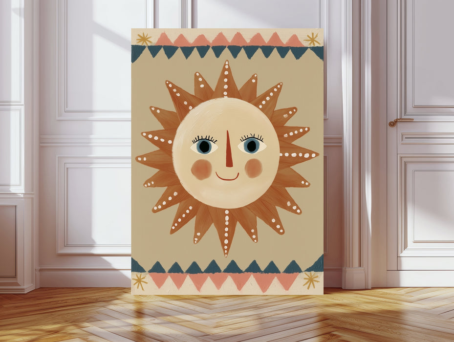 Smiling Sun Folk Art Print