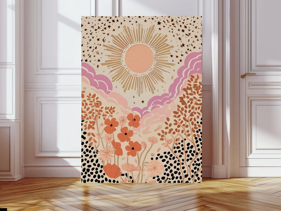 The Sun Tarot Celestial Flower Art Print