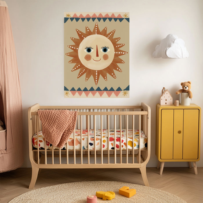Smiling Sun Folk Art Print