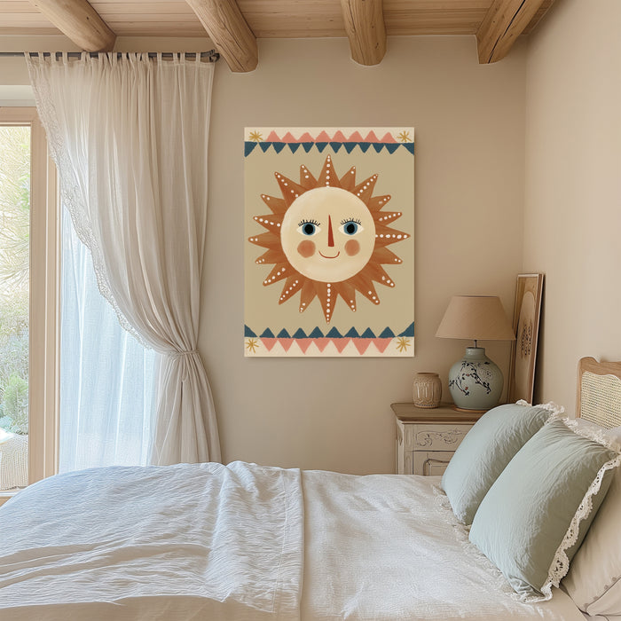 Smiling Sun Folk Art Print