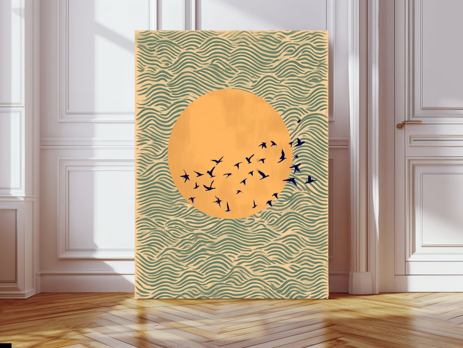 Japanese Sunset Landscape Art Print