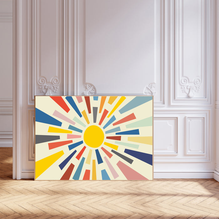 Boho Colourful Sun Celestial Art Print