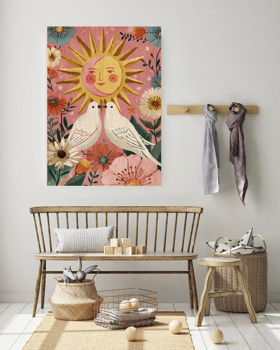Sun Dove Pink Celestial Art Print