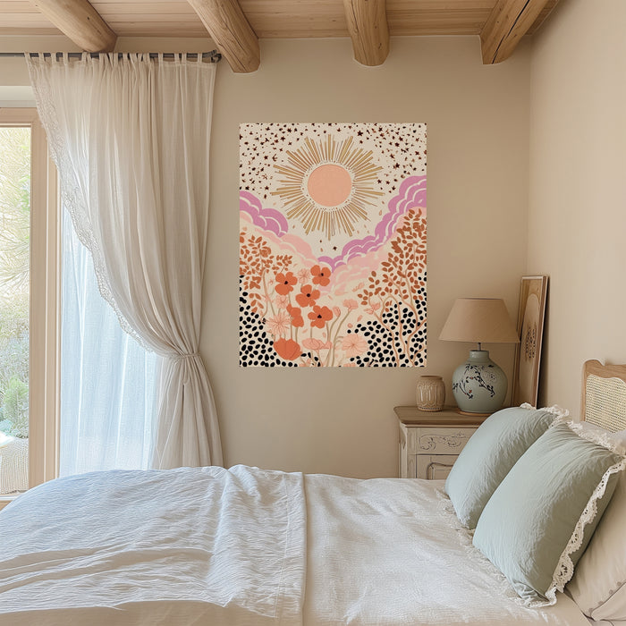 The Sun Tarot Celestial Flower Art Print