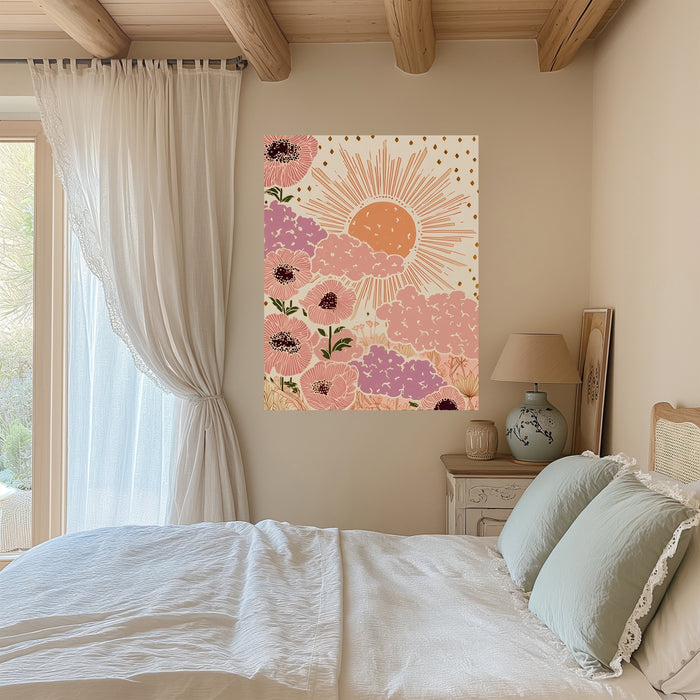 The Sun Tarot Celestial Flower Art Print