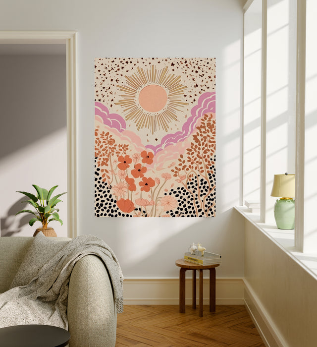 The Sun Tarot Celestial Flower Art Print
