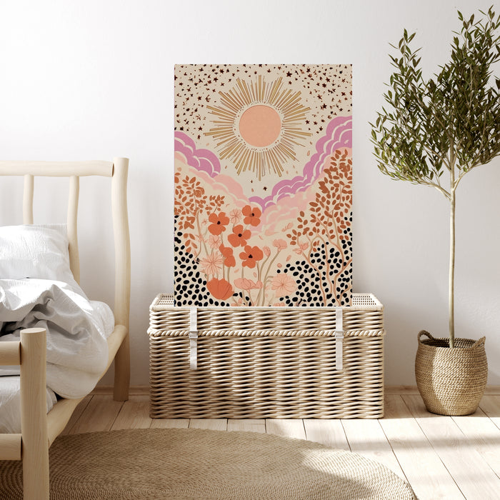 The Sun Tarot Celestial Flower Art Print