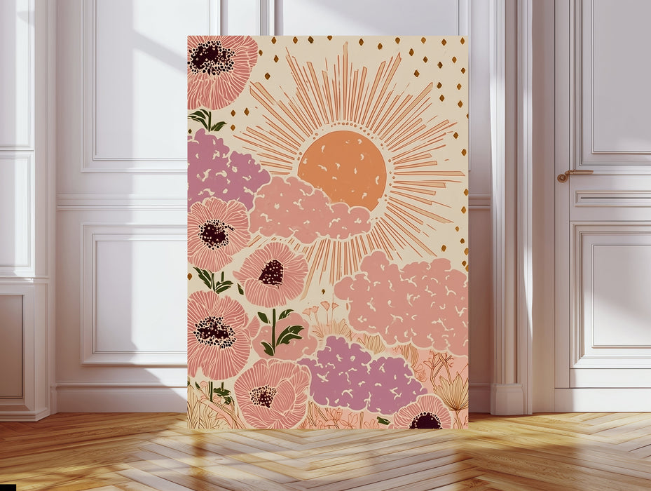 The Sun Tarot Celestial Flower Art Print