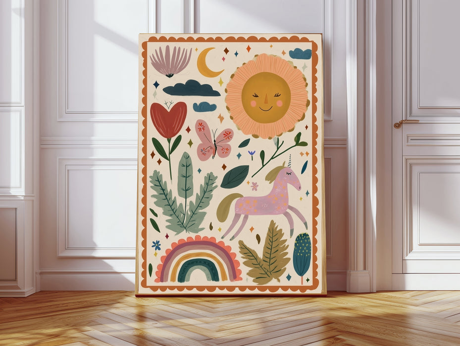 Kids Nursery Whimsical Unicorn Art Print