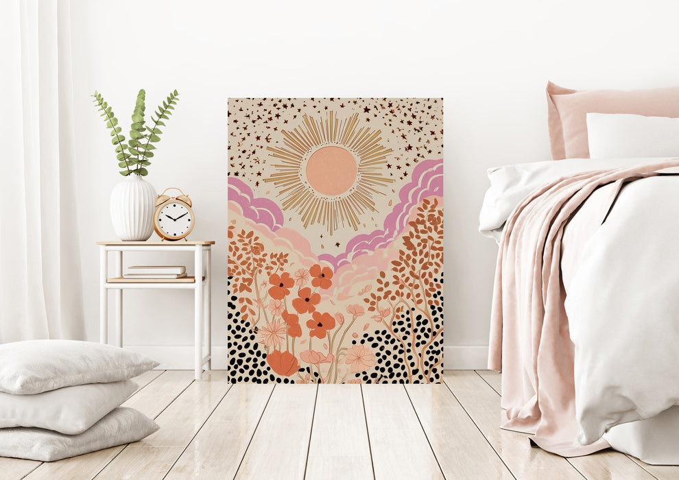 The Sun Tarot Celestial Flower Art Print