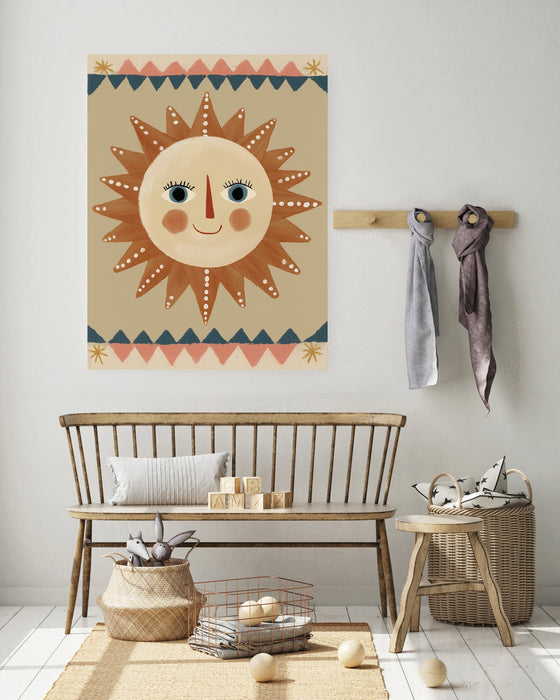 Smiling Sun Folk Art Print