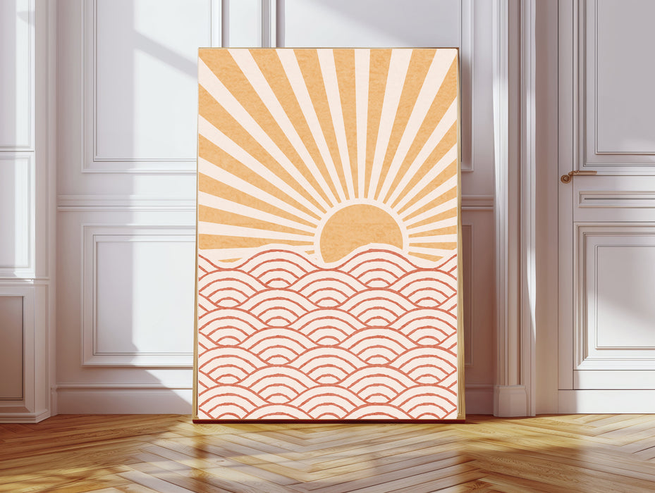 Mid Century Abstract Sunrise Art Print