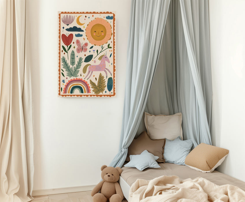 Kids Nursery Whimsical Unicorn Art Print
