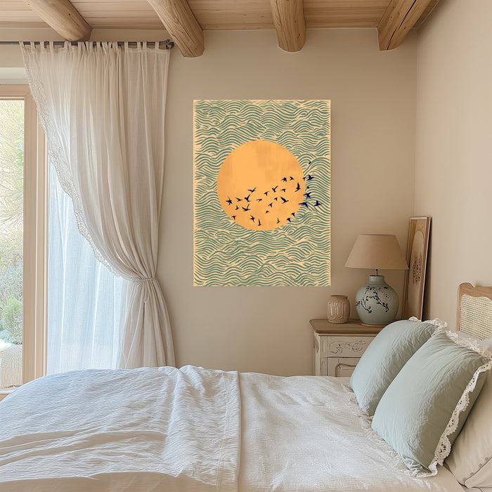 Japanese Sunset Landscape Art Print