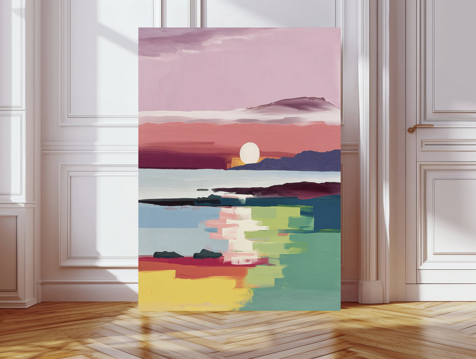Set Of Two Sunset Sky Landscape Art Prints