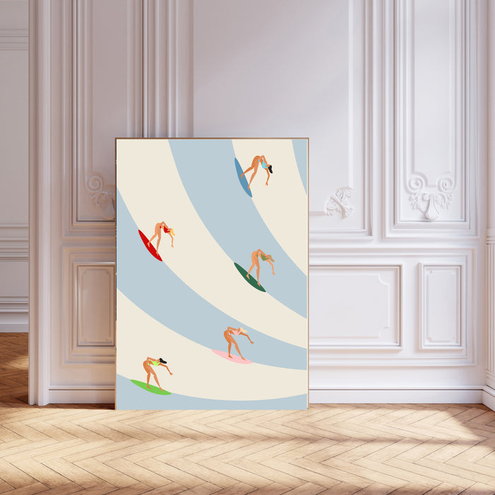 Surfers Wave Art Print