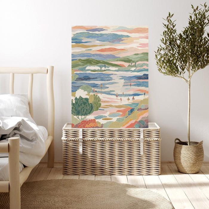 Coastal Surfing Sea Landscape Art Print