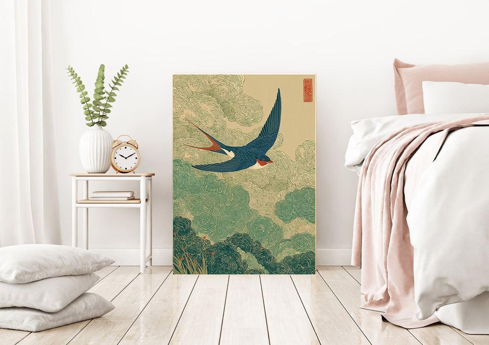 Japanese Swallow Bird Vintage Art Print