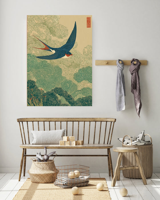 Japanese Swallow Bird Vintage Art Print