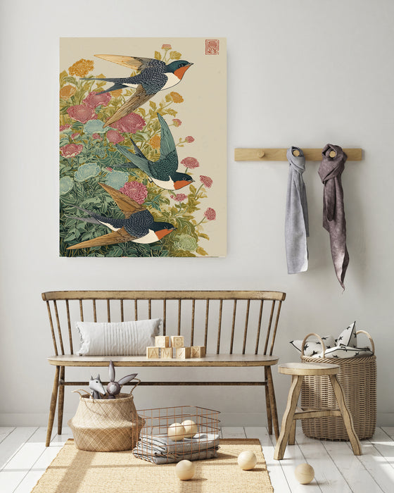 Japanese Swallow Bird Vintage Art Print