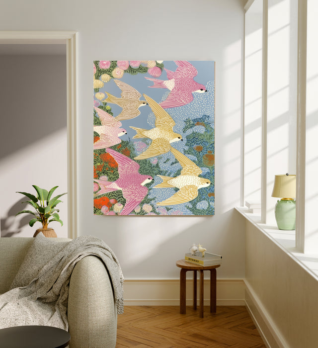 Swallow Botanical Art Print