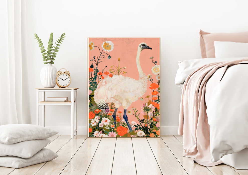 Ostrich Flower art print