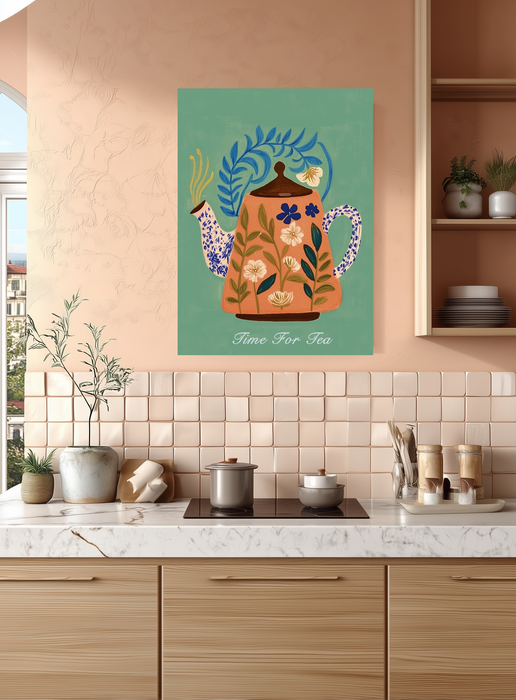 Pop The Kettle On Kitchen Art Print