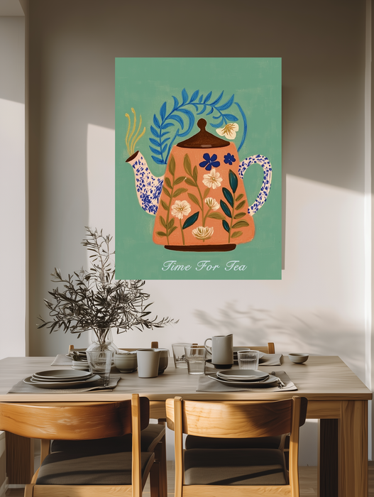 Pop The Kettle On Kitchen Art Print