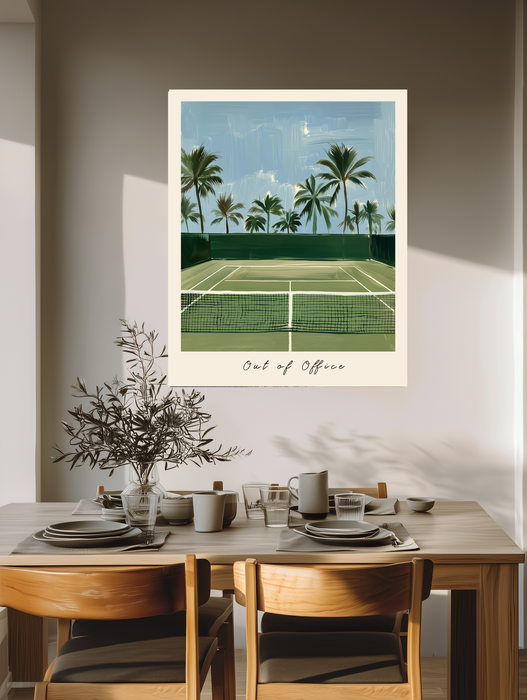 Out of The Office Tennis Court Art Print