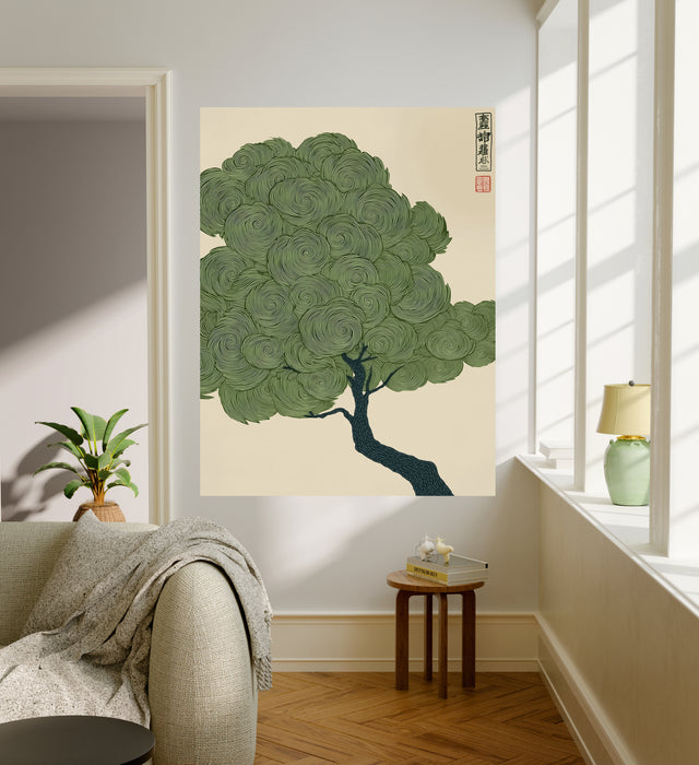 Japanese Landscape Vintage Tree Art Print