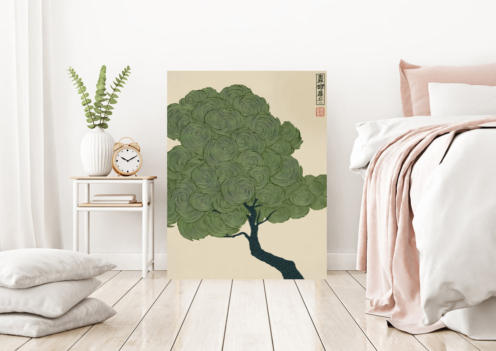 Japanese Landscape Vintage Tree Art Print