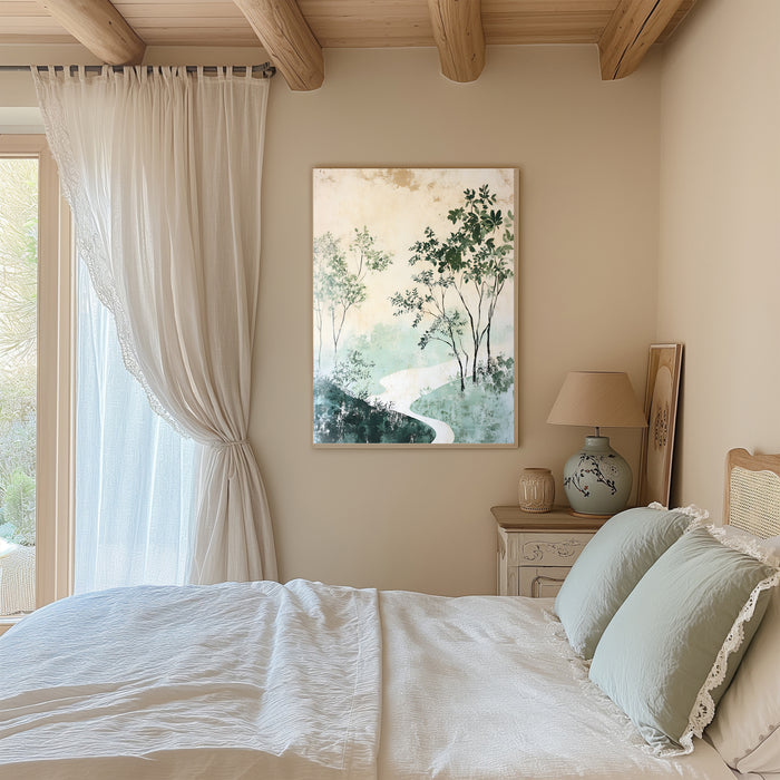 Japanese Forest Landscape  Art Print