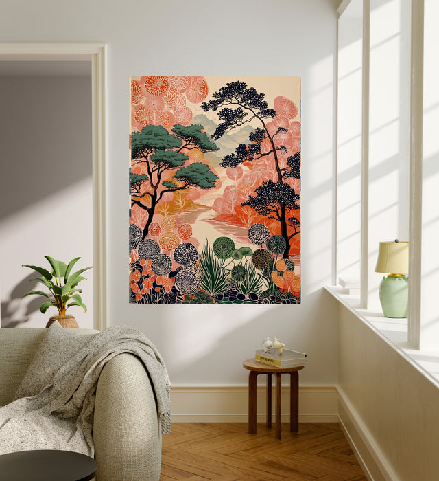 Japanese Forest Landscape Art Print