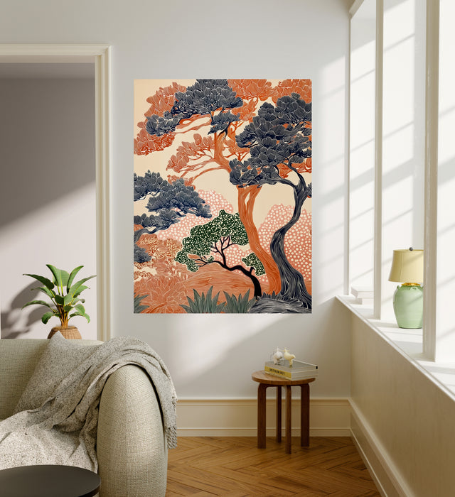 Japanese Tree's Landscape Art Print